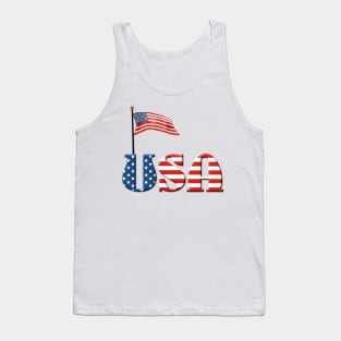 USA Patriotic Flag and Fireworks Tank Top